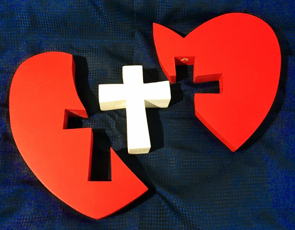 Handmade Jesus Cross and Heart Storytelling Puzzle Christian Sermon Homeschool